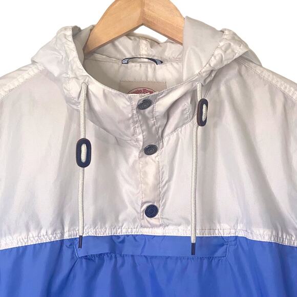 Brooks Brothers Size Large Blue Pullover Hooded Packable Windbreaker Jacket - Picture 2 of 8